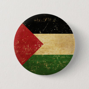 Macaron Rond 5 Cm Bouton Vintage du drapeau palestinien