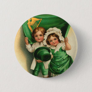 Macaron Rond 5 Cm Bouton vintage du jour de St Patrick