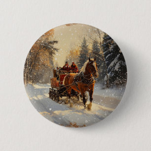 Macaron Rond 5 Cm Bouton Vintage Noël