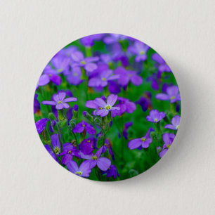 Macaron Rond 5 Cm Bouton violet de fleurs