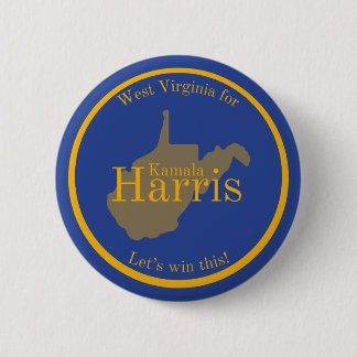 Macaron Rond 5 Cm Bouton Virginie-Occidentale pour Kamala Harris