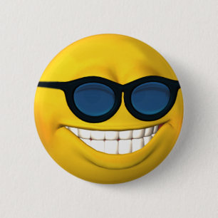 Macaron Rond 5 Cm Bouton Visage des lunettes de soleil