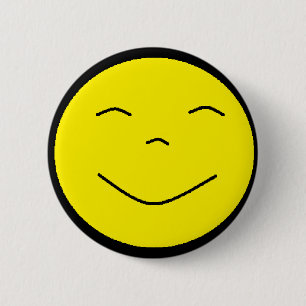 Macaron Rond 5 Cm Bouton Visage Jaune