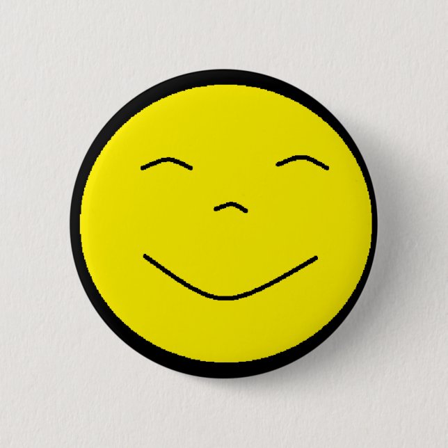 Macaron Rond 5 Cm Bouton Visage Jaune (Devant)