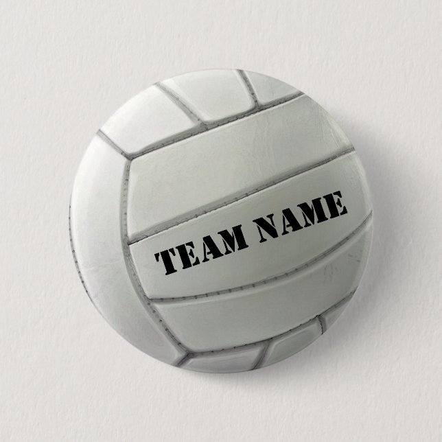 Macaron Rond 5 Cm Bouton Volleyball Nom de votre équipe (Devant)