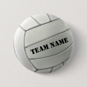 Macaron Rond 5 Cm Bouton Volleyball Nom de votre équipe