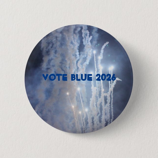 Macaron Rond 5 Cm Bouton Vote bleu 2026 (Devant)