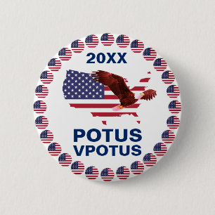 Macaron Rond 5 Cm Bouton Vote Personnalisable Potus Election Eagle