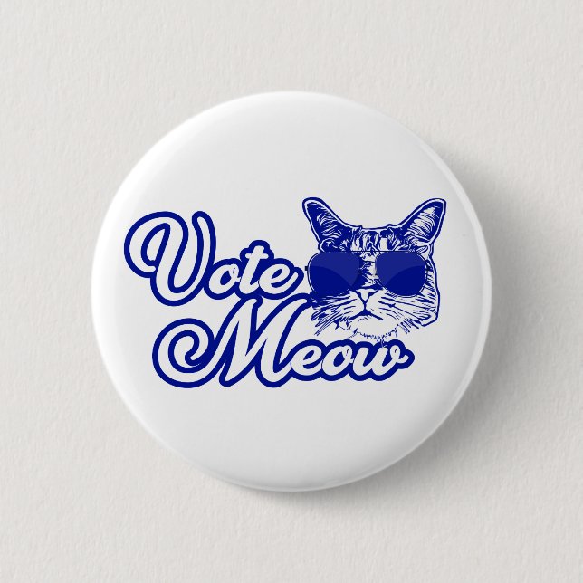 Macaron Rond 5 Cm Bouton Voter Meow (Devant)