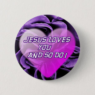 Macaron Rond 5 Cm Bouton vous amour Jésus