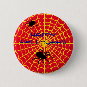Macaron Rond 5 Cm Bouton Web et broche Spider