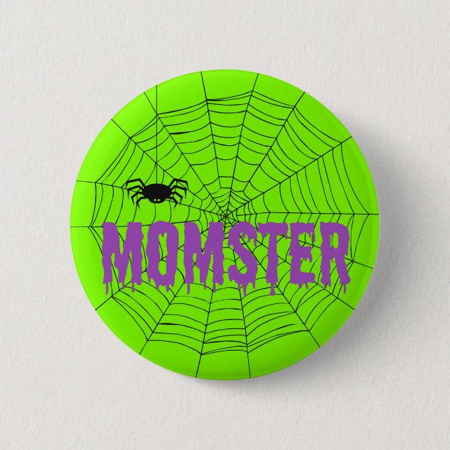 Macaron Rond 5 Cm Bouton Web Momster Purple Driple Police Spider (Devant)