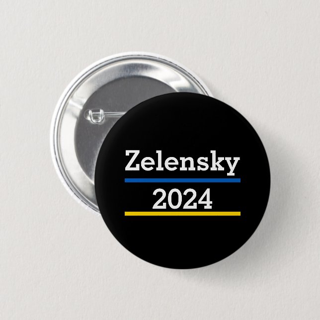 Macaron Rond 5 Cm Bouton Zelensky 2024 (Devant & derrière)