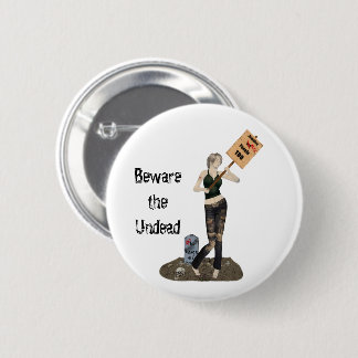 Macaron Rond 5 Cm Bouton Zombie Pin Up Girl Protest II