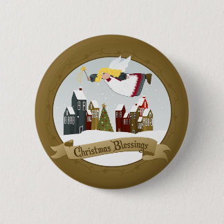 Macaron Rond 5 Cm Boutons Angel de Noël / Pins