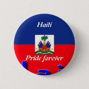 Macaron Rond 5 Cm Boutons arrière du drapeau d'Haïti