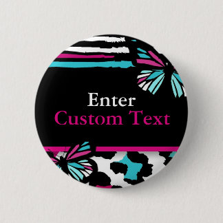 Macaron Rond 5 Cm Boutons assortis de poster de animal de papillon