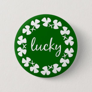 Macaron Rond 5 Cm Boutons chanceux de Jour de la Saint Patrick