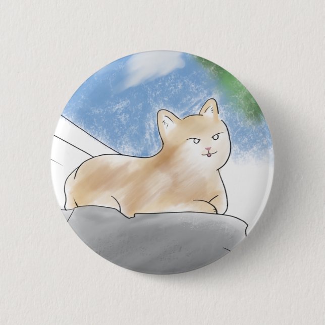 Macaron Rond 5 Cm boutons chat (Devant)