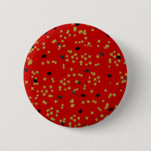 Macaron Rond 5 Cm Boutons Confetti Red Graduation