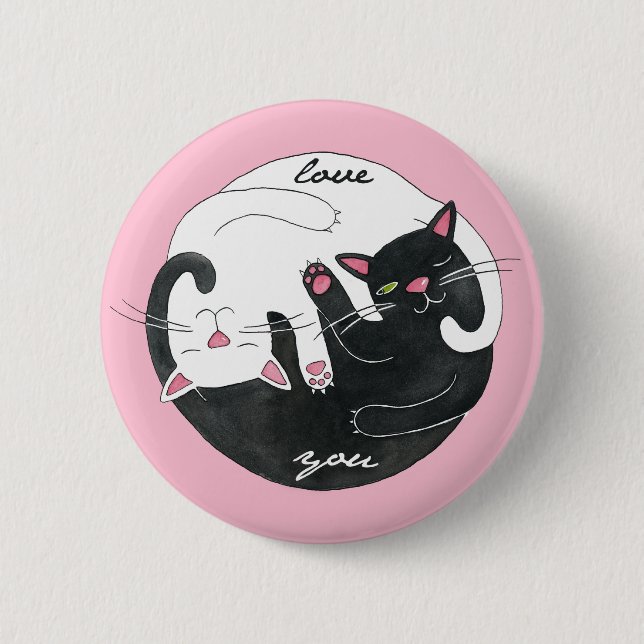 Macaron Rond 5 Cm Boutons d'amour de chat (Devant)
