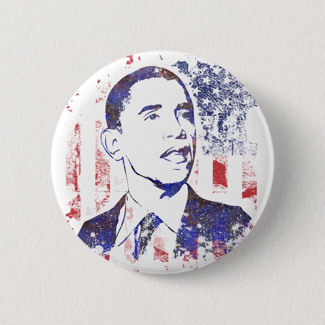 Macaron Rond 5 Cm Boutons de Barack Obama (Devant)