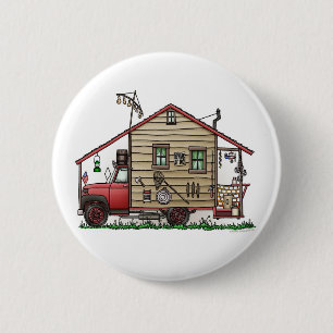 Macaron Rond 5 Cm Boutons de campeur de montagnard de plouc