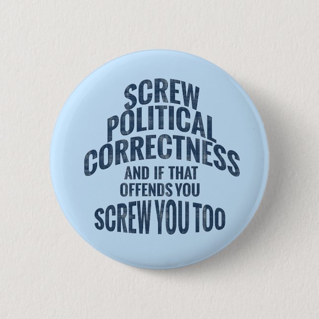 Macaron Rond 5 Cm Boutons de correction anti-politique (Devant)