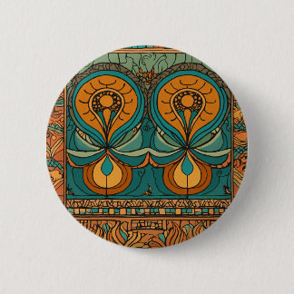 Macaron Rond 5 Cm Boutons de dessin Motif africain