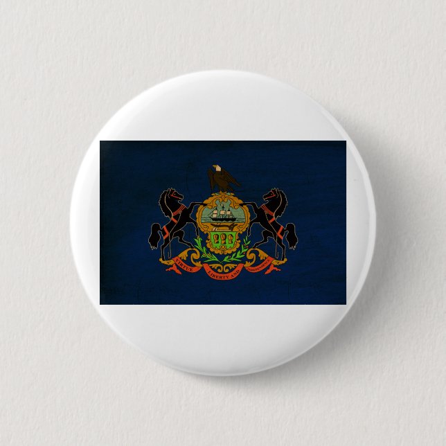 Macaron Rond 5 Cm Boutons de drapeau de la Pennsylvanie (Devant)