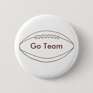 Macaron Rond 5 Cm Boutons de football de l'équipe Allez en contour