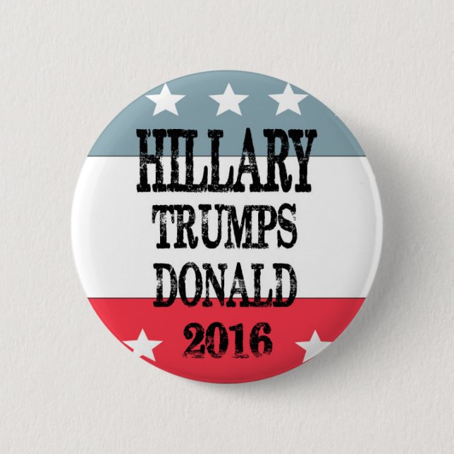 Macaron Rond 5 Cm Boutons de Hillary Clinton (Devant)