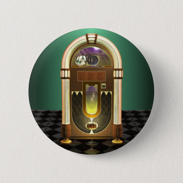 Macaron Rond 5 Cm Boutons de juke-box (Devant)