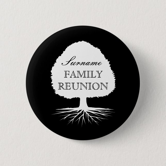 Macaron Rond 5 Cm Boutons de l'arborescence de la famille de réunion (Devant)