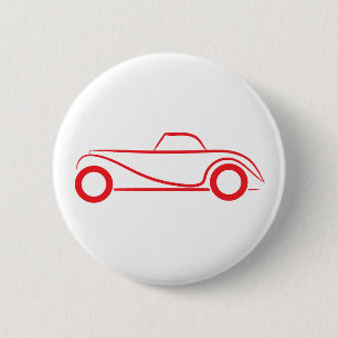 Macaron Rond 5 Cm Boutons de marche arrière - Véhicule Vintage