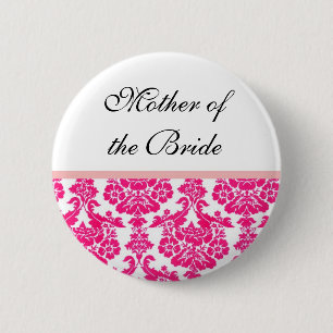 Macaron Rond 5 Cm boutons de mariage en damas rose