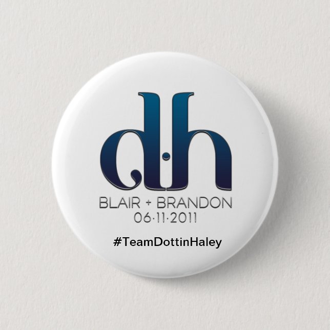 Macaron Rond 5 Cm Boutons de monogramme (Devant)