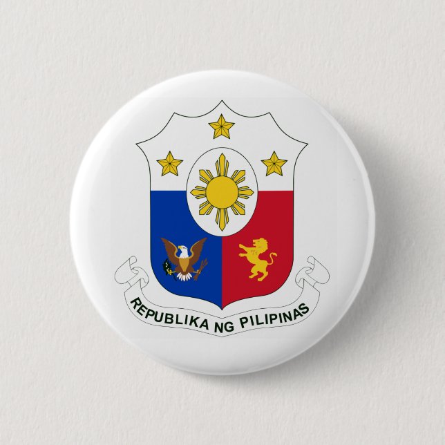 Macaron Rond 5 Cm Boutons de NG Pilipinas (manteau de Republika des (Devant)