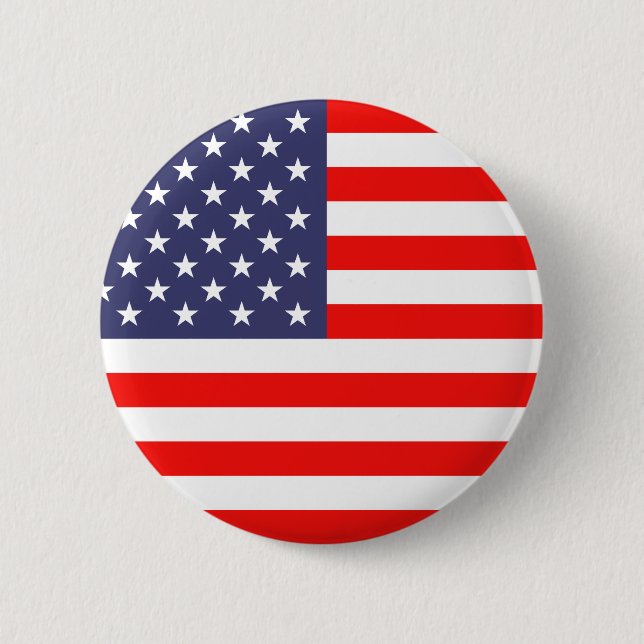Macaron Rond 5 Cm Boutons de pinceau du drapeau américain (Devant)