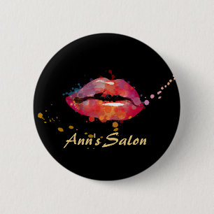 Macaron Rond 5 Cm Boutons de salon à cheveux maquillage aux lèvres