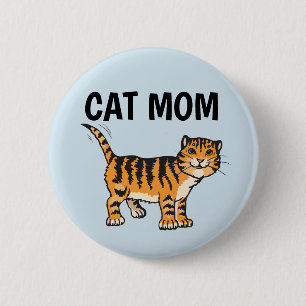MACARON ROND 5 CM BOUTONS DE TABBON ORANGE CAT MOM