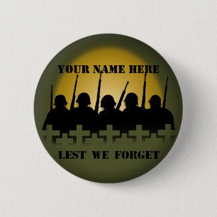 Macaron Rond 5 Cm Boutons d'hommage au soldat de peur d'oublier les 