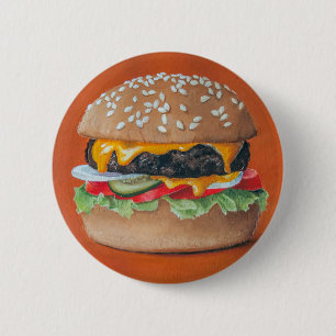 Macaron Rond 5 Cm Boutons d'illustration Hamburger
