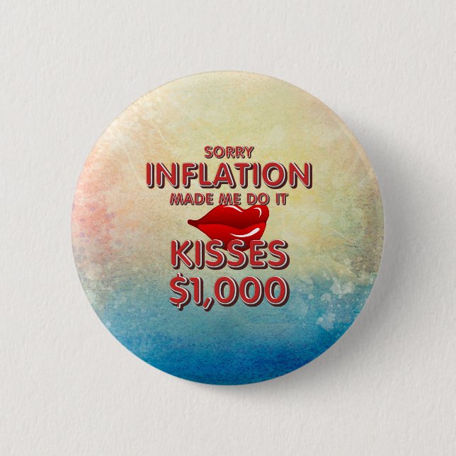 Macaron Rond 5 Cm Boutons d'inflation TEE Kiss (Devant)