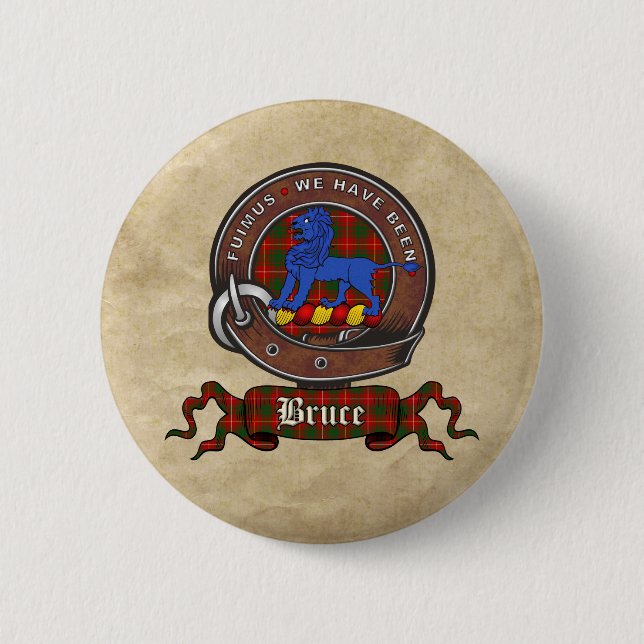 Macaron Rond 5 Cm Boutons d'insigne du clan Bruce (Devant)