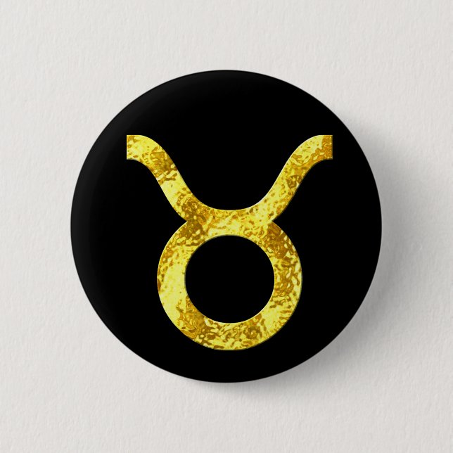 Macaron Rond 5 Cm Boutons d'or noir de Taurus (Devant)