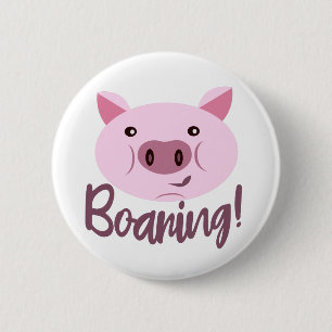Macaron Rond 5 Cm Boutons drôles de calembour de porc - boutons avec
