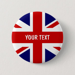 Macaron Rond 5 Cm Boutons du drapeau britannique   Union Jack person