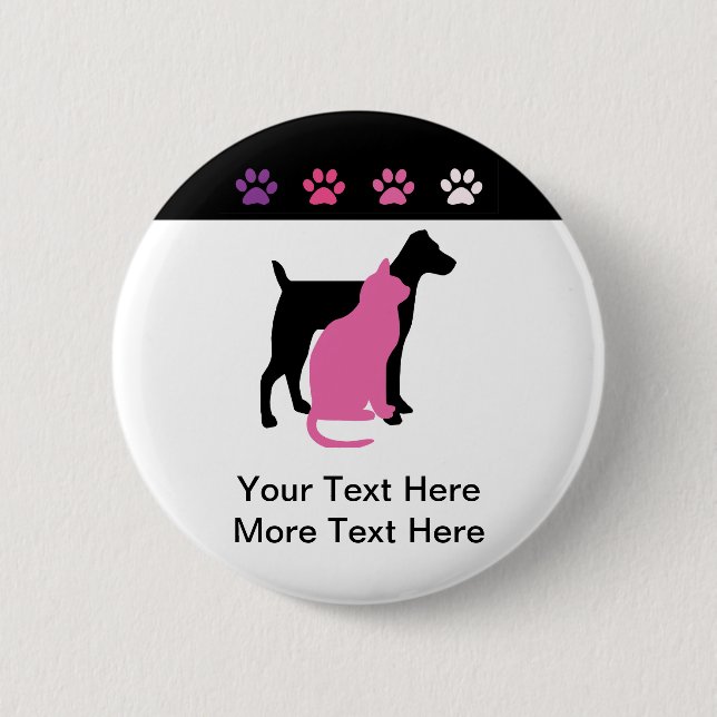 Macaron Rond 5 Cm Boutons Entreprises de soins pour animaux (Devant)