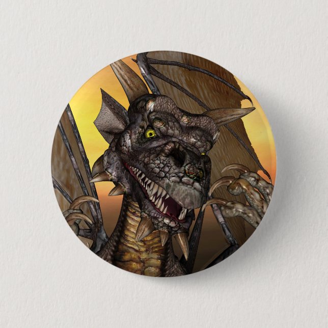 Macaron Rond 5 Cm Boutons et insignes de dragon d'Edwin (Devant)